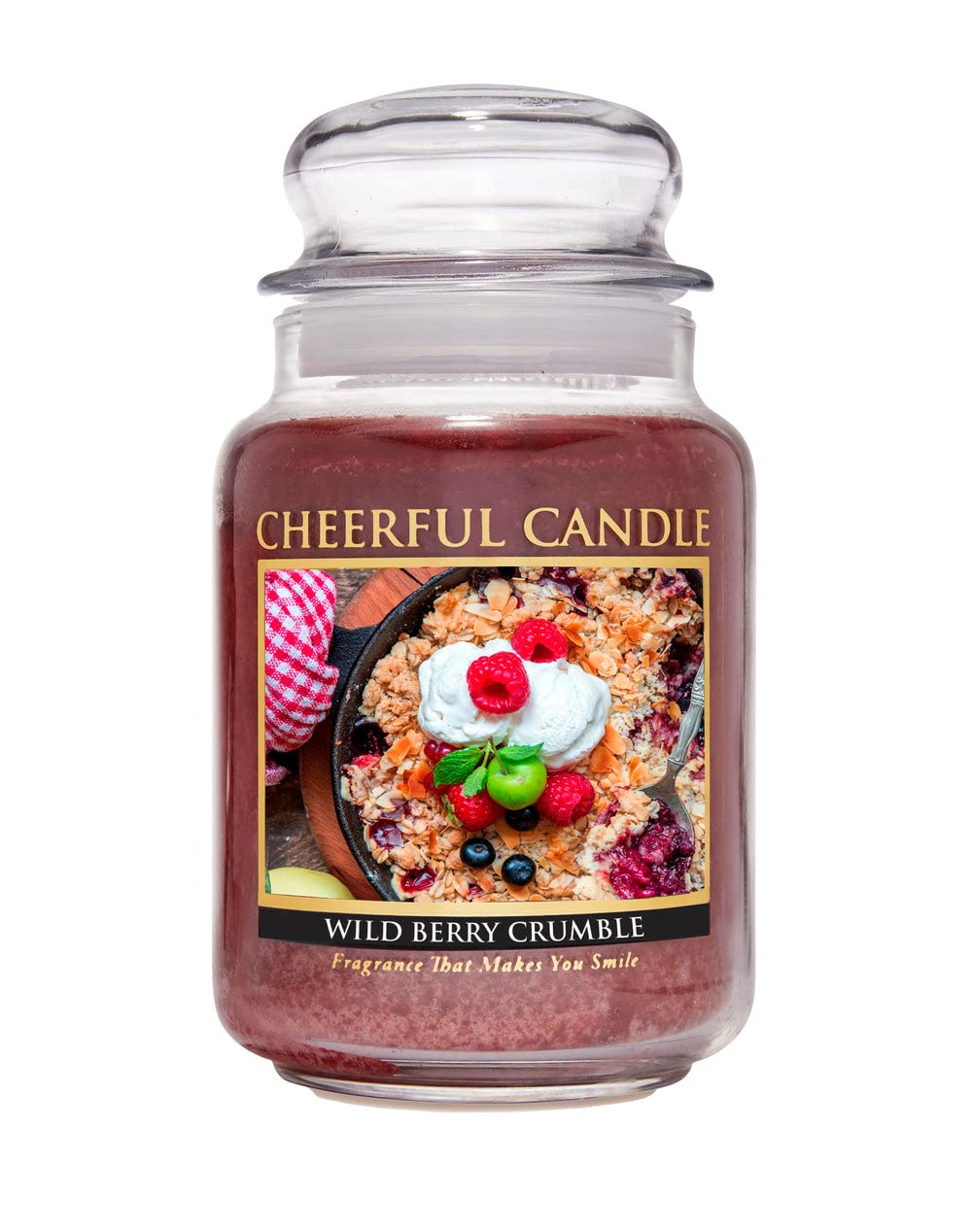 Wild Berry Crumble - 24oz Scented Candle Jar - Cheerful Candle -135 Hours of Burn Time, Candles Gifts for Women