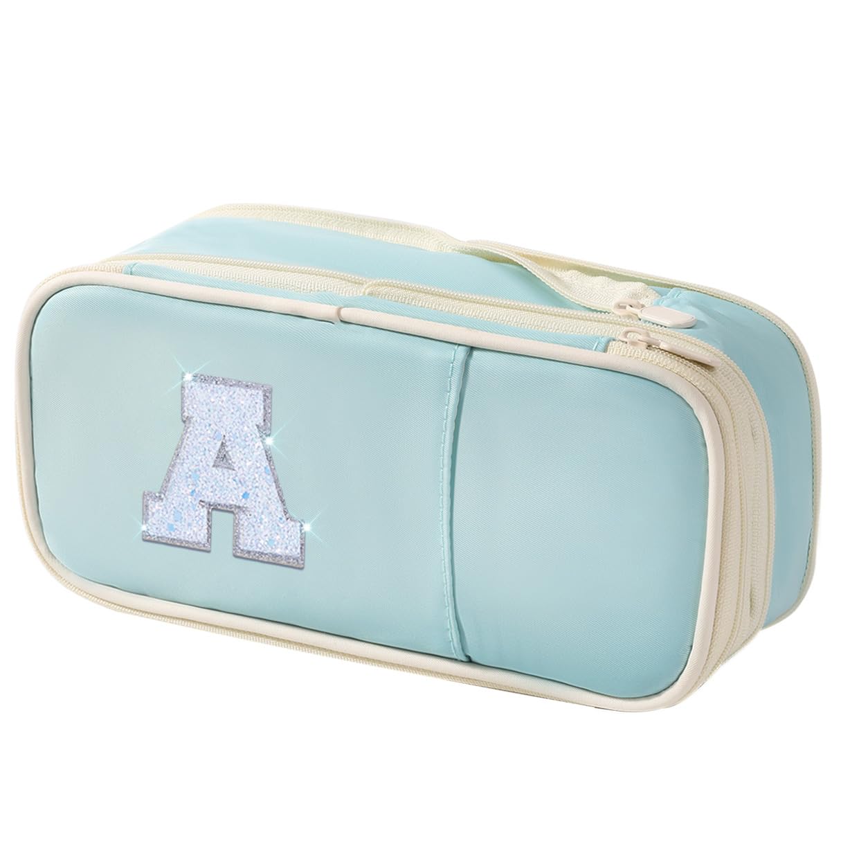 Janhavi Preppy Pencil Case for School & Nursing Bags, Cute Pen Pouch for Office, Birthday Gifts for Girls Ages 6-13 - Blue — image 1
