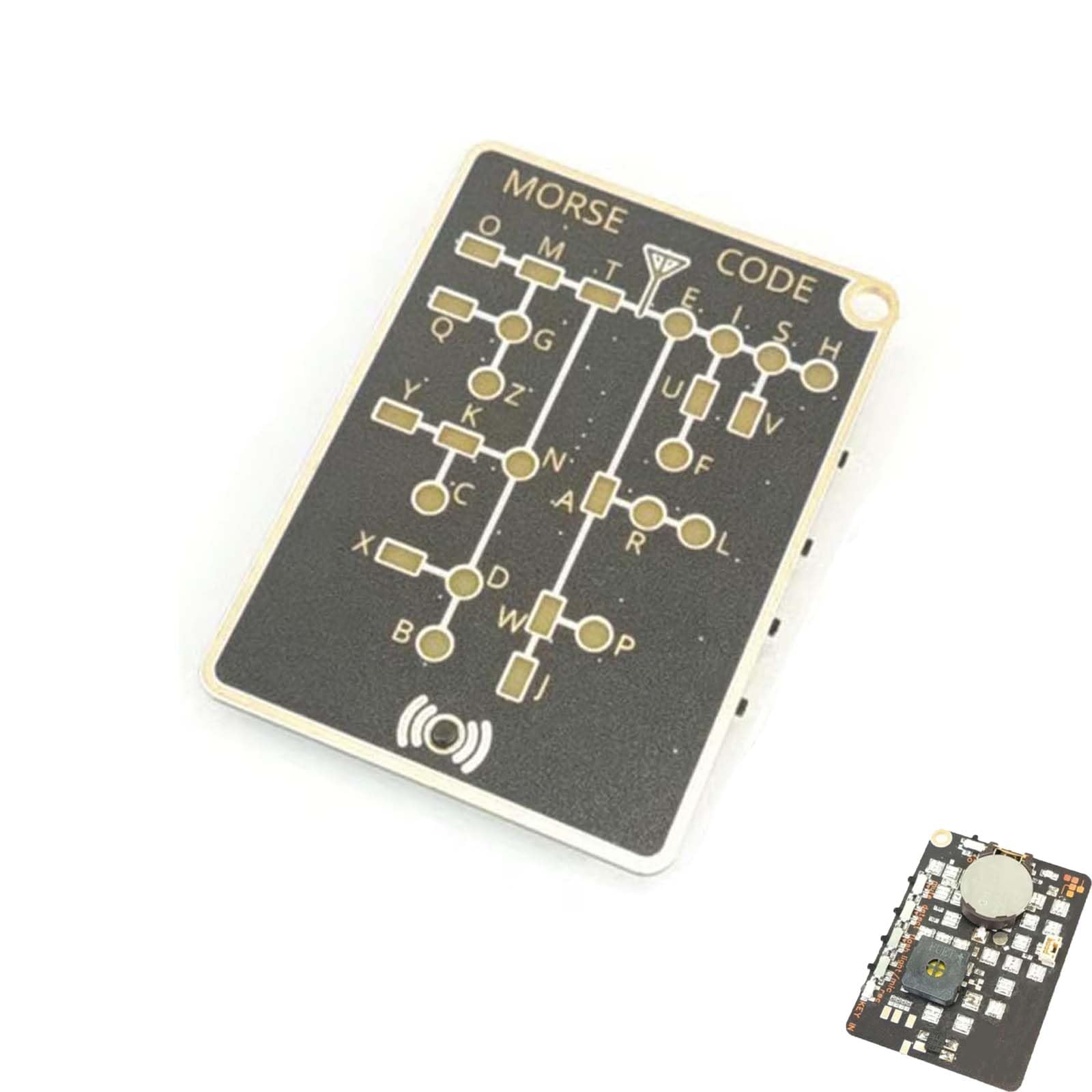 Morse Code Trainer Card Pro – Professional PCB Design with Interactive LEDs & Signal Buttons, Ideal for Morse Code Learning, Telegraph Practice, & Encryption Training for Adults (1Pc)