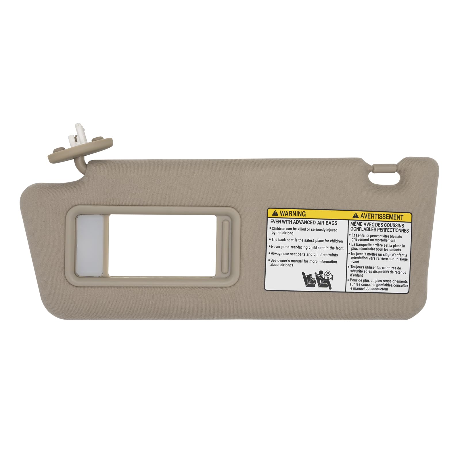 CRAZYPARTS Driver Side Sun Visor Compatible with Toyota Tacoma 2005-2015 Sun Shade with Light Replacement 7432004210E0 Color Beige