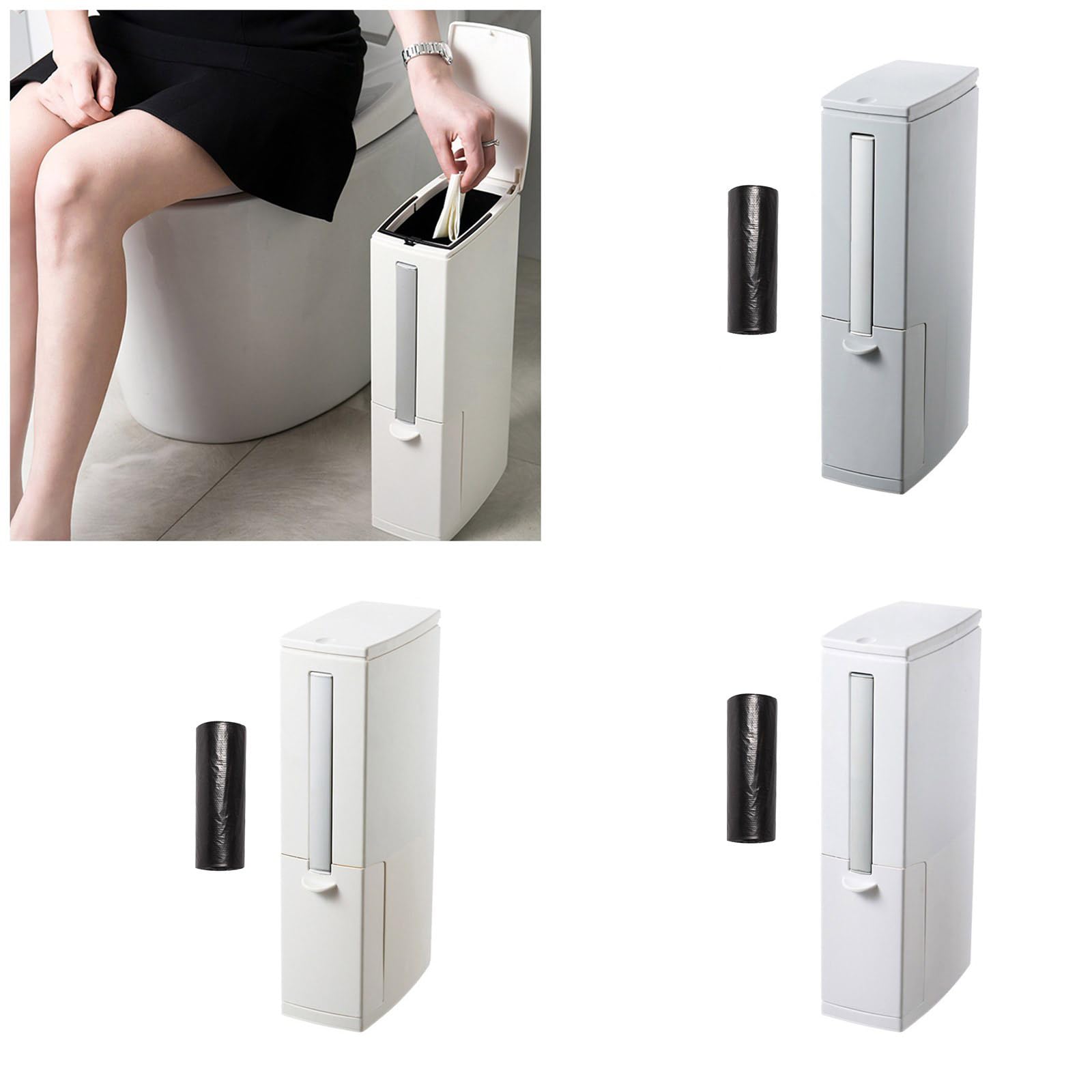 atcdfuw Push Lid Dustbin Trash Can Easy to Waste Bin Waste Solution for Households and Workplaces