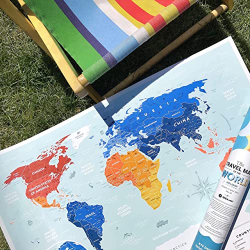 Gold Scratch Off Travel World Map - Premium Edition - 31.4" Х 23.6" - Places I've Been Holiday World Map - Us States Outlined - Laminated Paper Map By 1Dea.me #TOP6