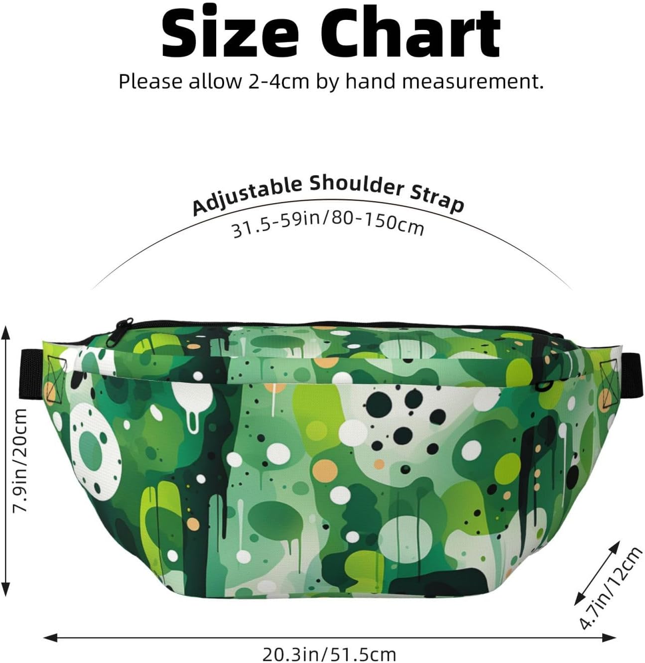 Fanny Pack for Men Women Irregular Pattern Belt Bag with Adjustable Strap Fashion Waist Bag Waist Pack for Travel