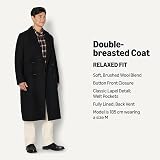 Amazon Essentials Men's Relaxed-Fit Double-Breasted Wool-Blend Long Coat, Black, M - 2