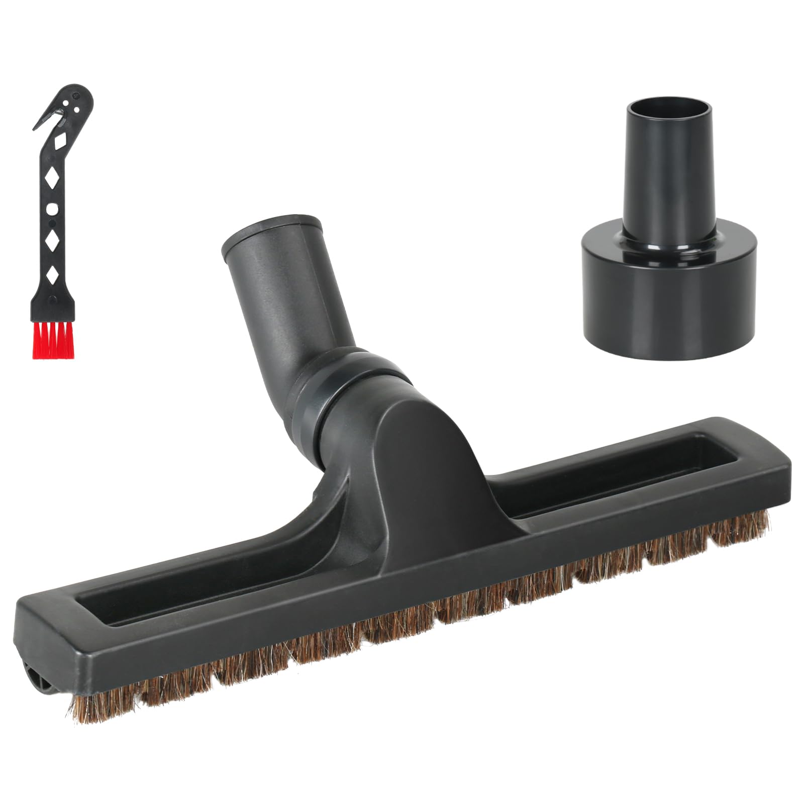 Mocowanie szczotki próżniowej do twardej podłogi, włosie końskie, szerokość 30 cm, obrót o 360 stopni, do sklepu Vac 2-1/2, 1-1/4, węże 1-3/8 cala, czarne