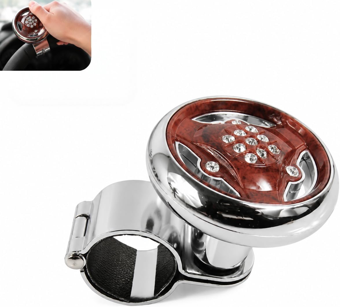 Steering Wheel Spinner Knob, Smooth Ball Bearing Vehicle Power Assist Handle, Non-Slip Suicide Knob, Universal for Most Cars, SUVs, Trucks (Peachblow)