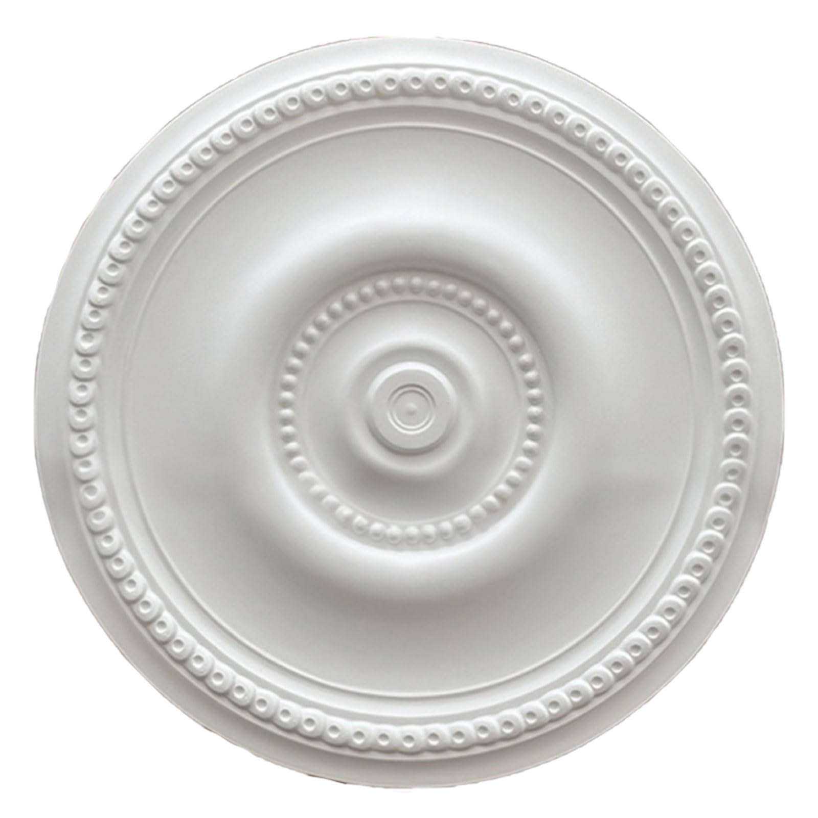 Ceiling Medallion White Lightweight PU No Drilling Multiple Sizes(White R,52cm)