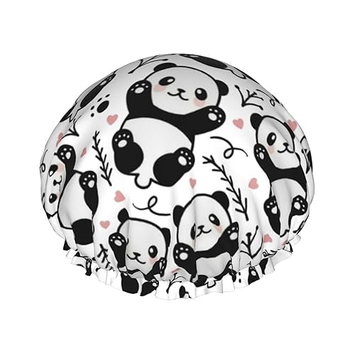 Gorro de ducha reutilizable con estampado de patas de perro para mujer, pelo largo, doble capa impermeable, gorro de ducha para niños, niñas y