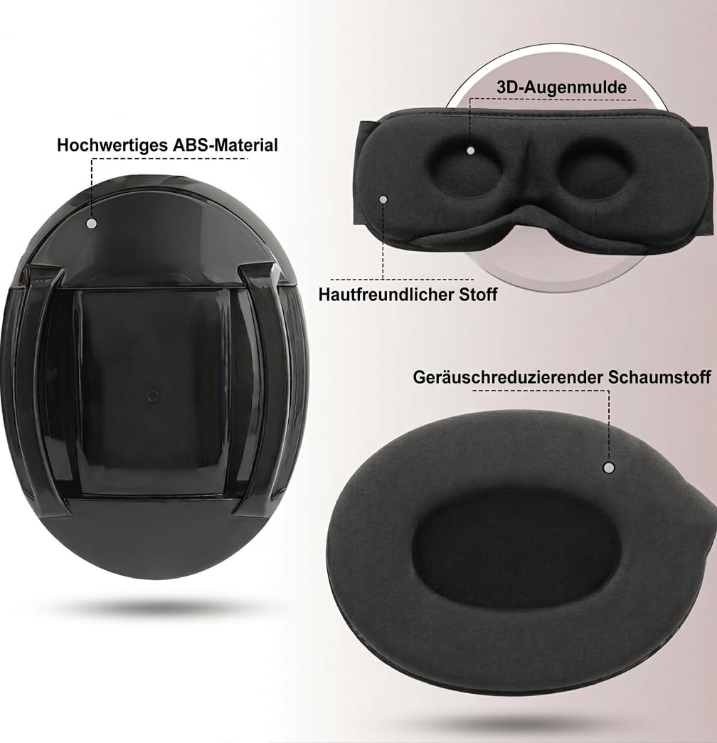 Protección auditiva para dormir+máscara 3D para dormir,Orejeras insonorizadas con cancelación de ruido+máscara para los ojos,Mejoran el sueño, auriculares con protección de ruido ajustable