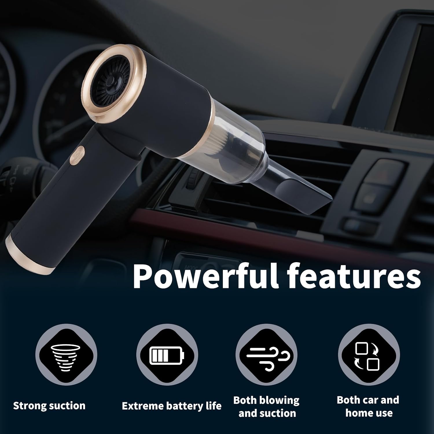 Handheld Car Vacuum Cleaner 6000PA 4-in-1 Car Vacuum Cleaner and Air Duster image 4