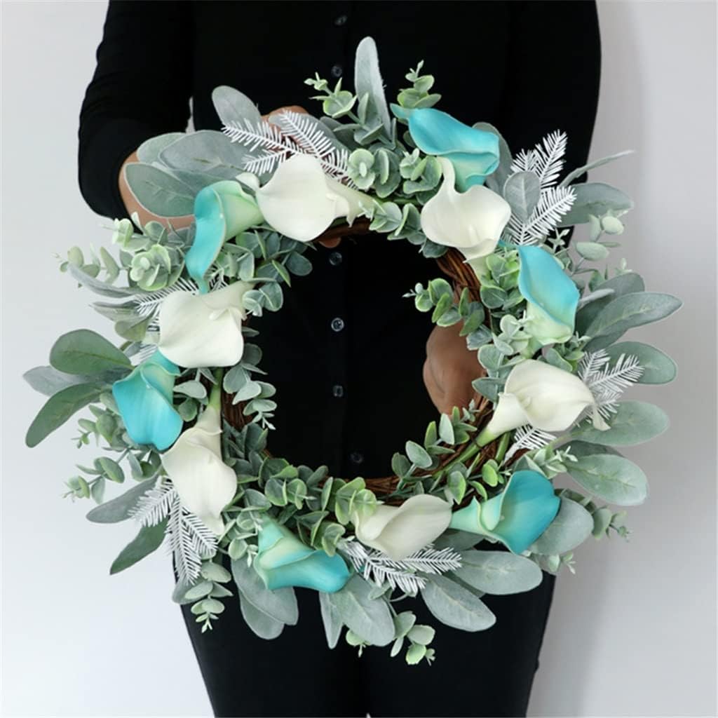 Simulated Calla Lily Wicker Garland Spring Home Door Hanging Wall Decoration Garland Wedding Decoration