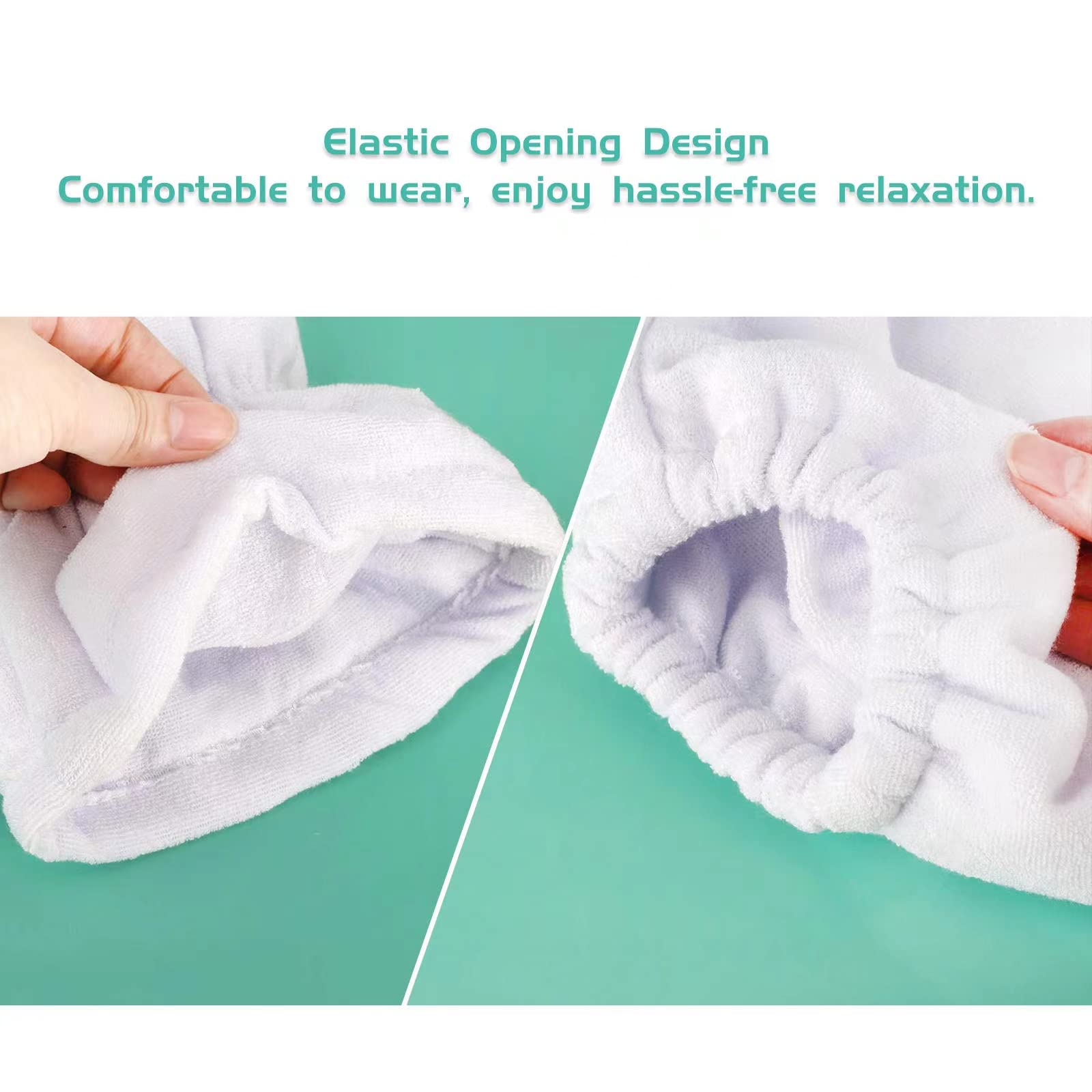 Parafina de Baño de Rizo para Guantes y Forros para Pies, Tratamiento de Manos y Pies de Calor Grueso Aislado para Pies Spa Feet Cover Ideal para Hombres Mujeres (Blanco)
