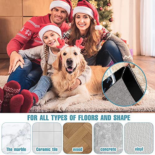 12 Pcs Rug Gripper Tape, Reusable Washable Carpet Tape, Non-Slip Rug Pads, Dual Sided Adhesive Rug Pad Gripper For Area Rugs #TOP4