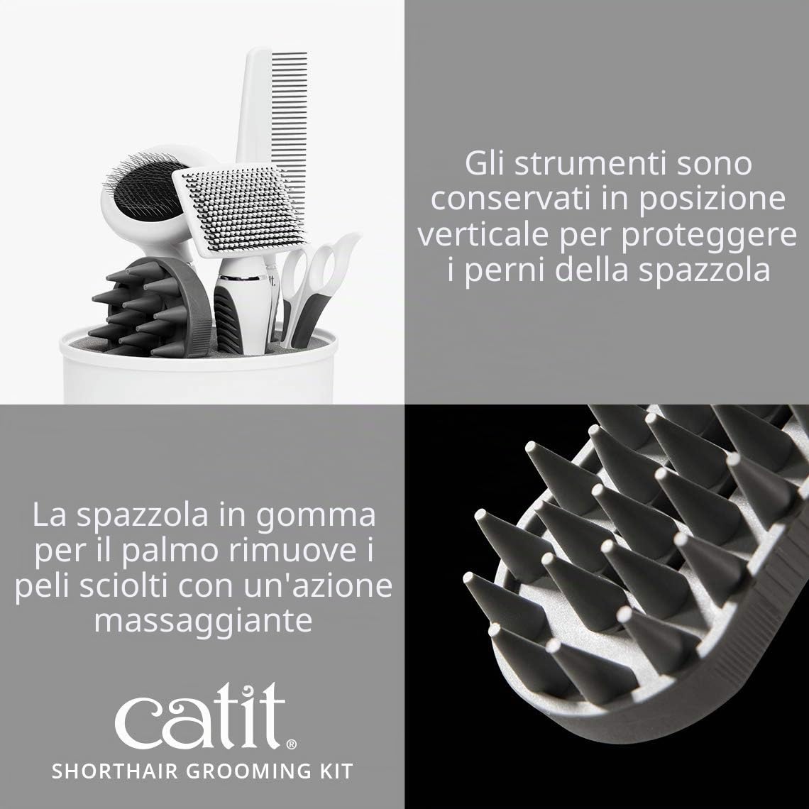 Catit Set di Spazzole per Gatti a Pelo Corto