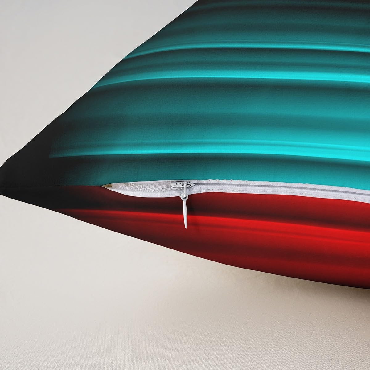 Feelyou Teens Abstract Ombre Decorations Throw Pillow Covers for Kids Women Red Teal and Black Pillow Covers for Home Sofa Bed Couch Geometric Modern Cushion Covers, 22x22 Inches Set of 2