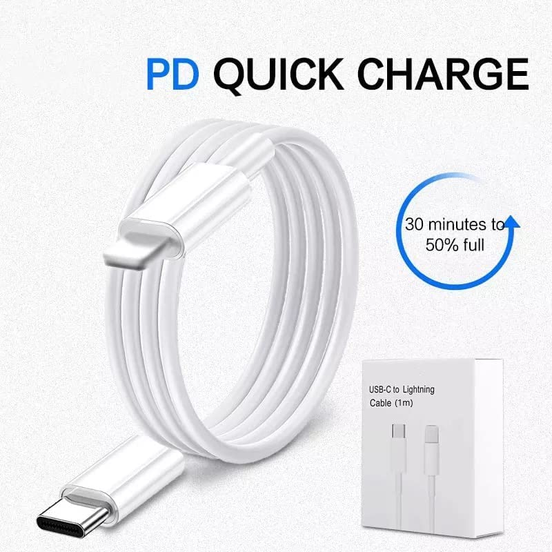 Image of DC-80 20W Type C to IOS Power Delivery PD Cable - works with iPhone 14,14 Pro,14 Pro Max,14 Plus,13,13 Pro,13 Pro Max,13 Mini,12,12 Pro, 11,11 Pro Max,12 mini (Type C to IOS -20W (DC 80))
