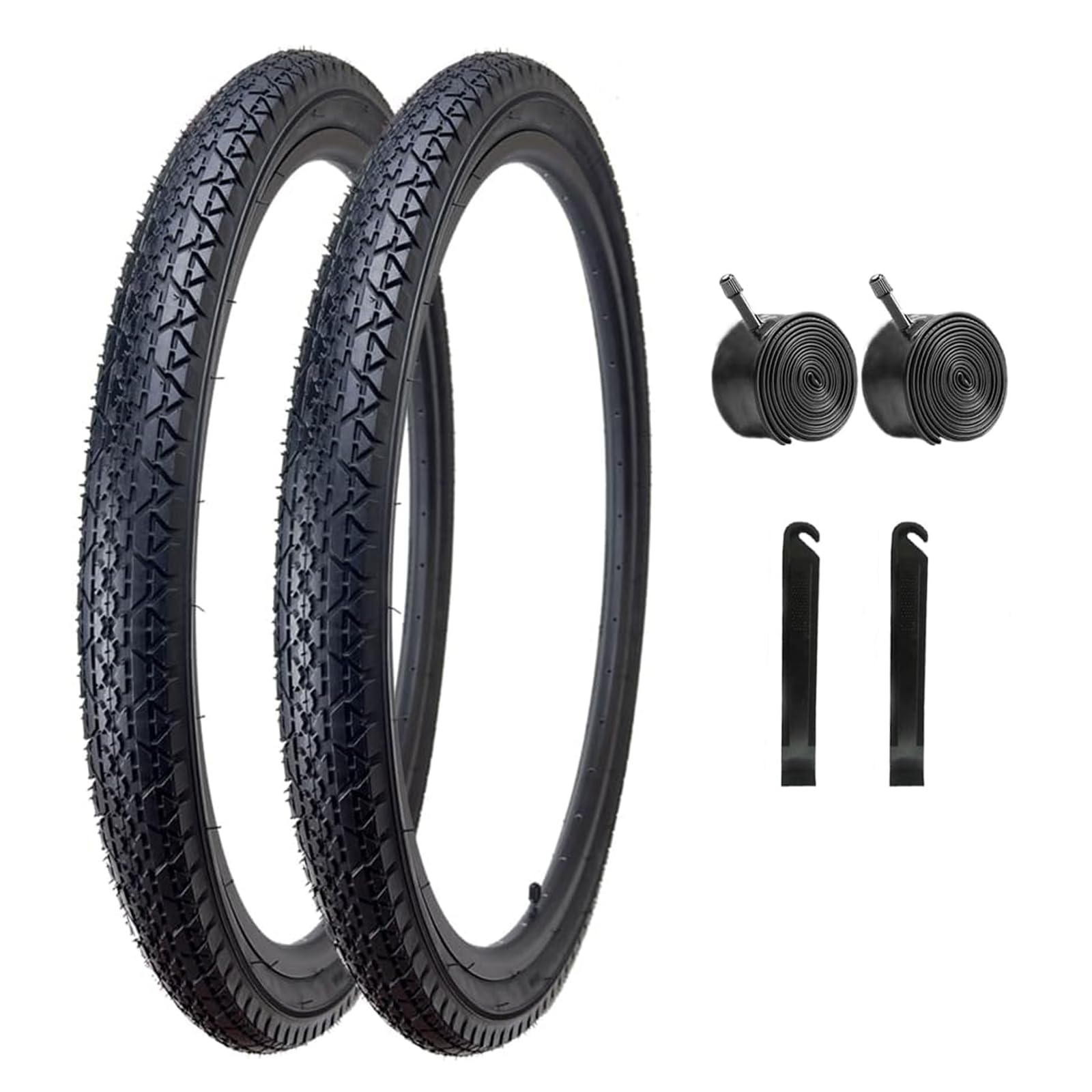 26x2.125 Foldable Bike Tyre & AV32mm Butyl Inner Tube - Replacement for 26 Inch MTB Urban Commuter Road & Street Bicycles