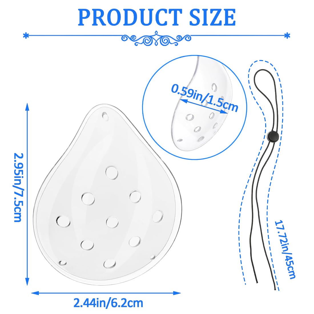 EIHI 4pcs Maschera oculare trasparente, conchiglia protezione occhi maschera oculare porosa in plastica con retrattile, traspirante maschera oculare, traspirante per uomini e donne