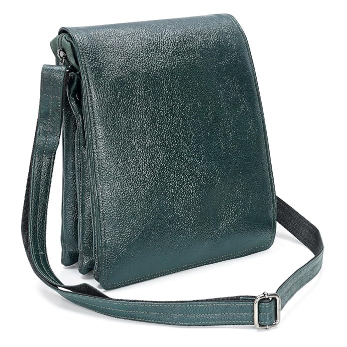 richsign leather accessories Full-Grain Natural Pure Leather Crossbody Pouch Messenger Side Sling Bags for Mens Man Office Use Ipad Travelling Travel Small Size Ipad/TAB Fit's Upto 11 Inche With Slim Case-picture-30