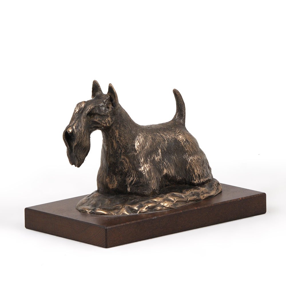Art-Dog Dog Wooden Base Statue - Unique Edition ArtDog Collection - Handmade Dog Sculpture for Dog Lovers - Handmade Sculpture Indoor– Dog Figurine – Statue Scottish Terrier