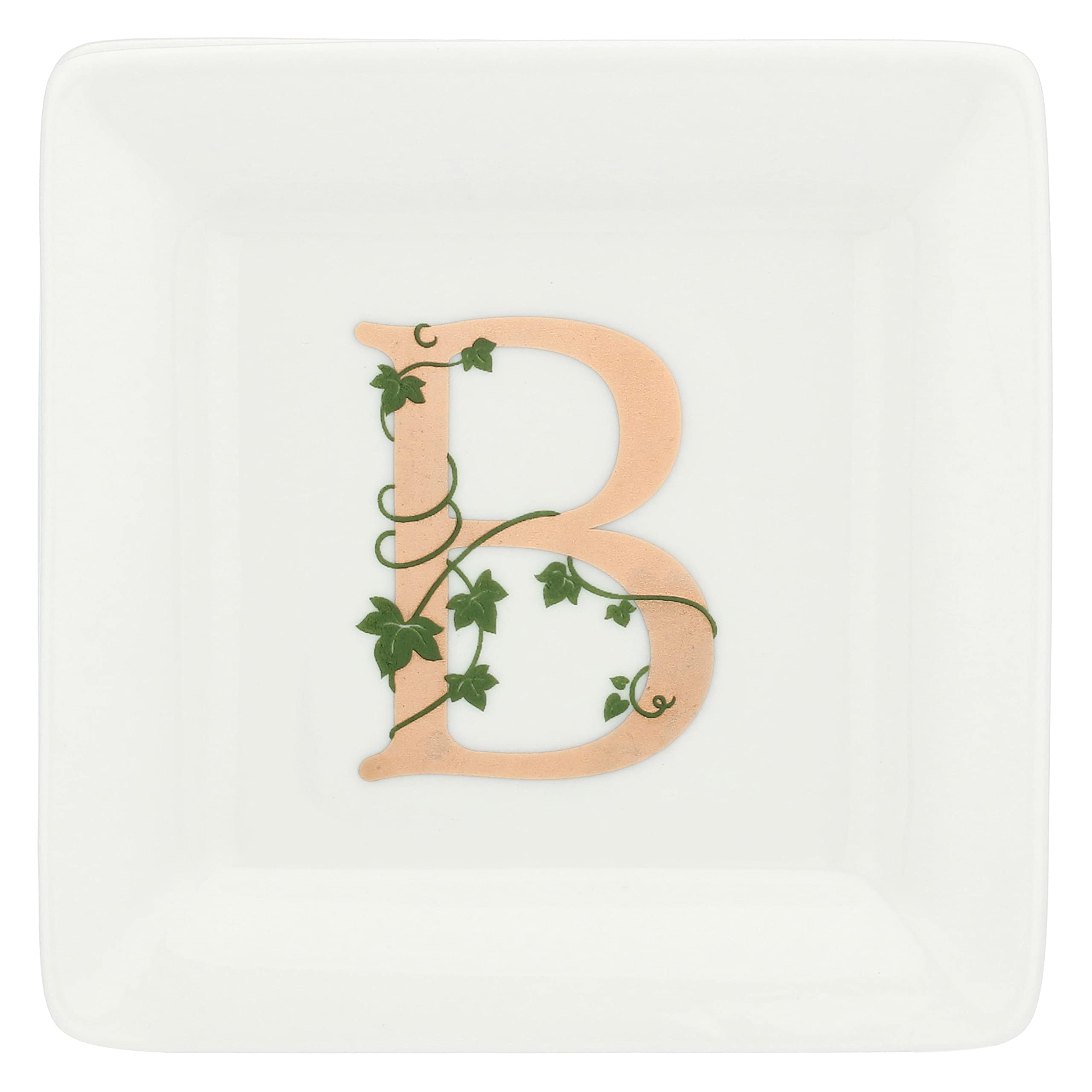 LA PORCELLANA BIANCA PB White Porcelain - Square Saucer Letter B - Home Furniture, Kitchen - Adorato Line - Gift Idea - Porcelain - 10x10xh1,5 cm