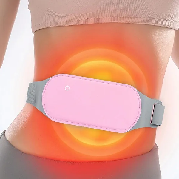 SYSFUN Portable Heating Pad for Period Cramps, Cordless Cramps Pain Relief Belt Warmer on Those Uncomfortable Days Soft Flexible and Washable Menstrual Relief Heating Pad for Less 39inch Waistline