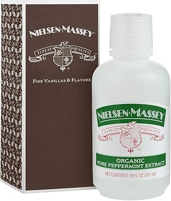 Nielsen-Massey Organic Pure Peppermint Extract for Baking and Cooking, 18 Ounce Bottle with Gift Box