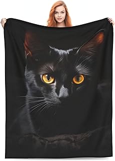 Cute Black Cat Blanket Gifts for Cat Lovers Girls Women Animal Kitten Flannel Throw