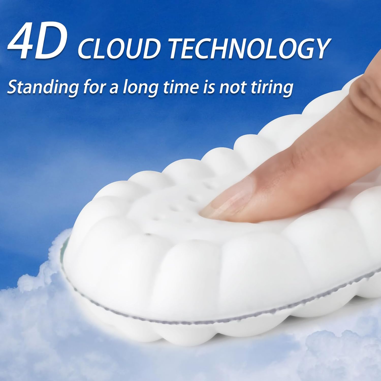 4D Cloud Soles for Men Women, Memory Foam Trim-to-Fit Arch Support Insoles for Anti Fatigue, Shock Absorption, Foot Pain Relief(Gray, Men 4.5-5.5/Women 6.5-7.5) - Image 5