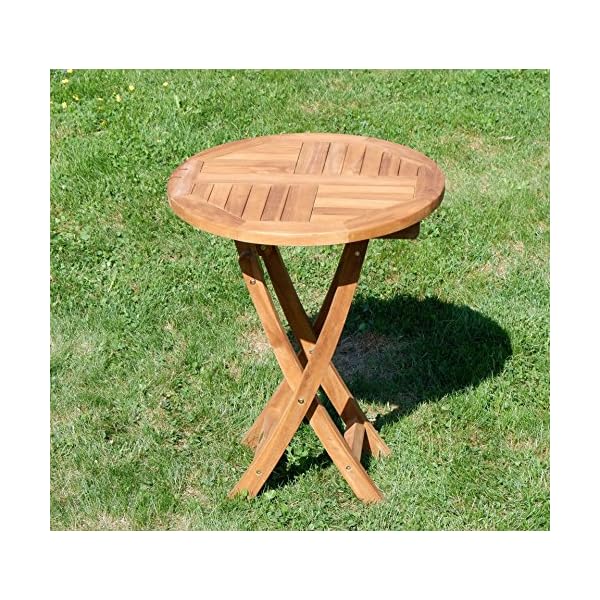 ALEOS Coamo Teak Klapptisch rund Natur