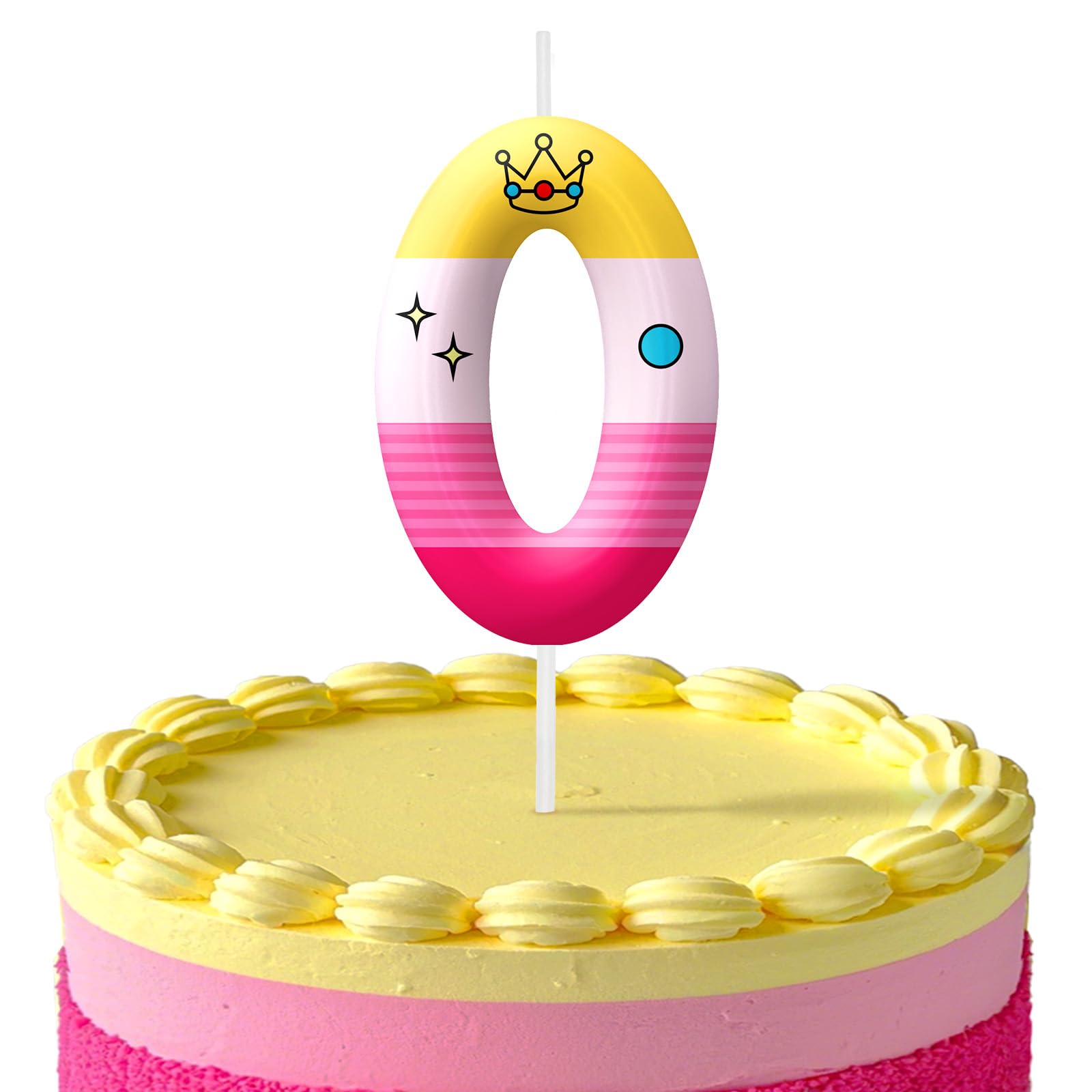 Pink Cartoon Birthday Candles, Number 0 Candle Pink Themed Birthday Party Supplies, 2.4 inch Birthday Candles for Cake Topper Party Decorations, Birthday Decorations for Boys Girls (Number 0)