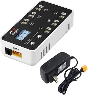 SoloGood VIFLY WhoopStor 3 V3 Battery Charger 6 Ports 1S LiPo Charger Discharger Storage Memory Function for Tinywhoop BT2.0 PH2.0 Come with AC to DC Power Adapter