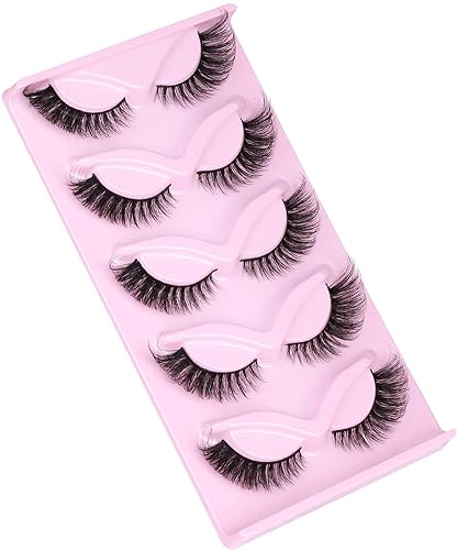 Bratz - Pestañas postizas de ojo de zorro, pestañas postizas de visón sintético, esponjosas alas de ángel, pestañas largas, paquete de 5 pares