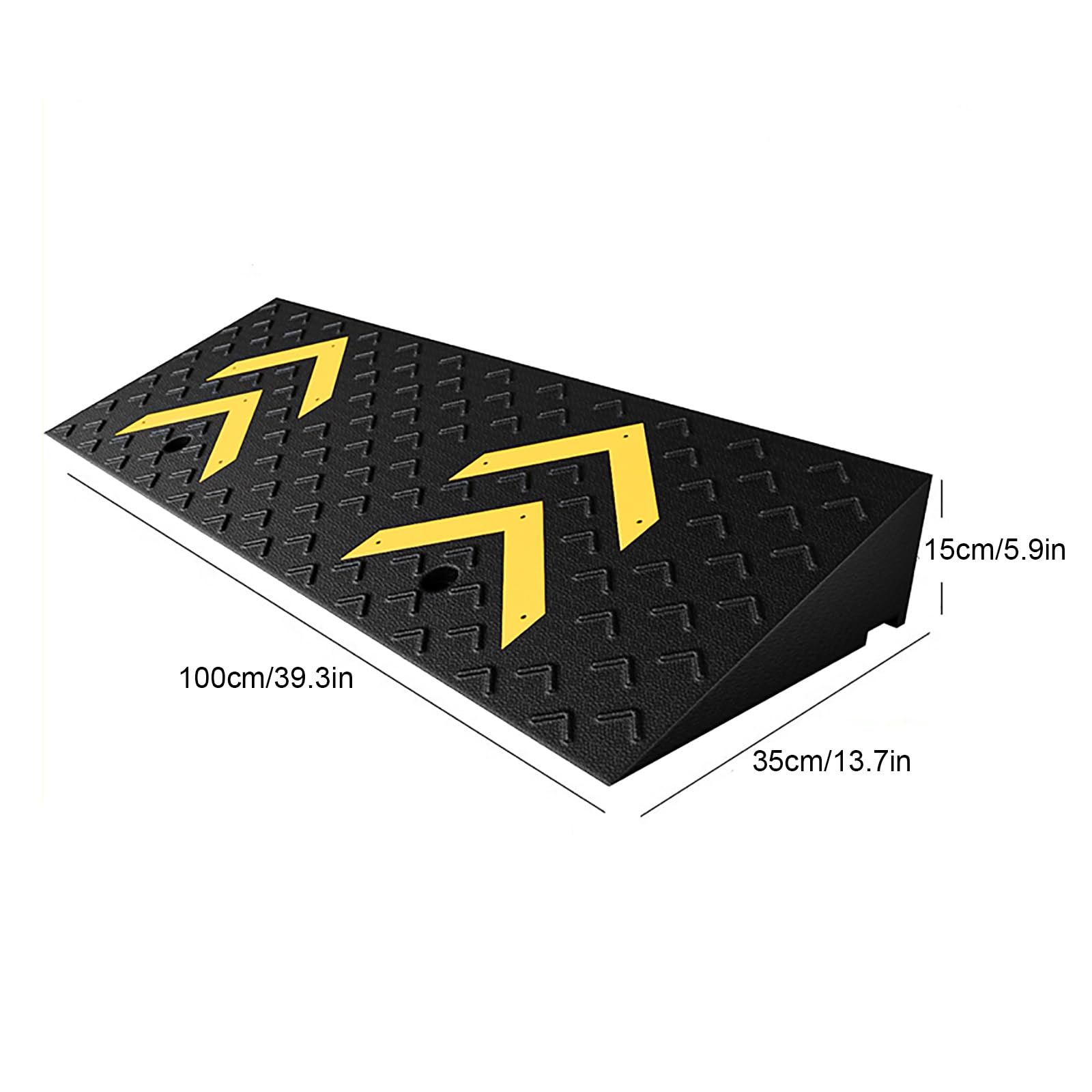 Heavy Duty Threshold Curb Loading Ramps, Car Ramp W/Reflective Stripe for Bicycles, Warehouses, Garages, Sidewalks, Wheelchairs(35 * 15 cm/13.7 * 5.9 in)