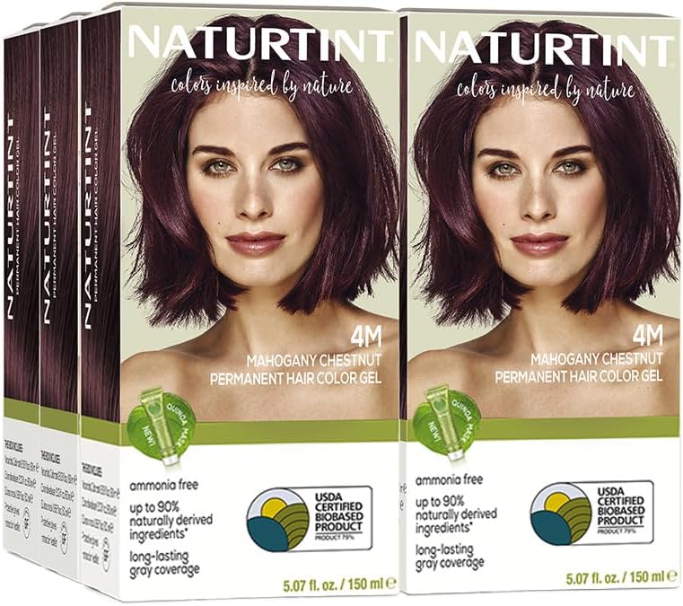 Naturtint Permanent Hair Color - 4M Mahogany Chestnut, 5.28 fl oz (6-pack) by Naturtint