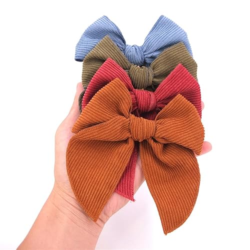 Miniatura 7 de Pinzas para el pelo con lazo de pana para bebés, niñas y mujeres, accesorios de terciopelo grande, accesorios para niños pequeños, adolescentes y