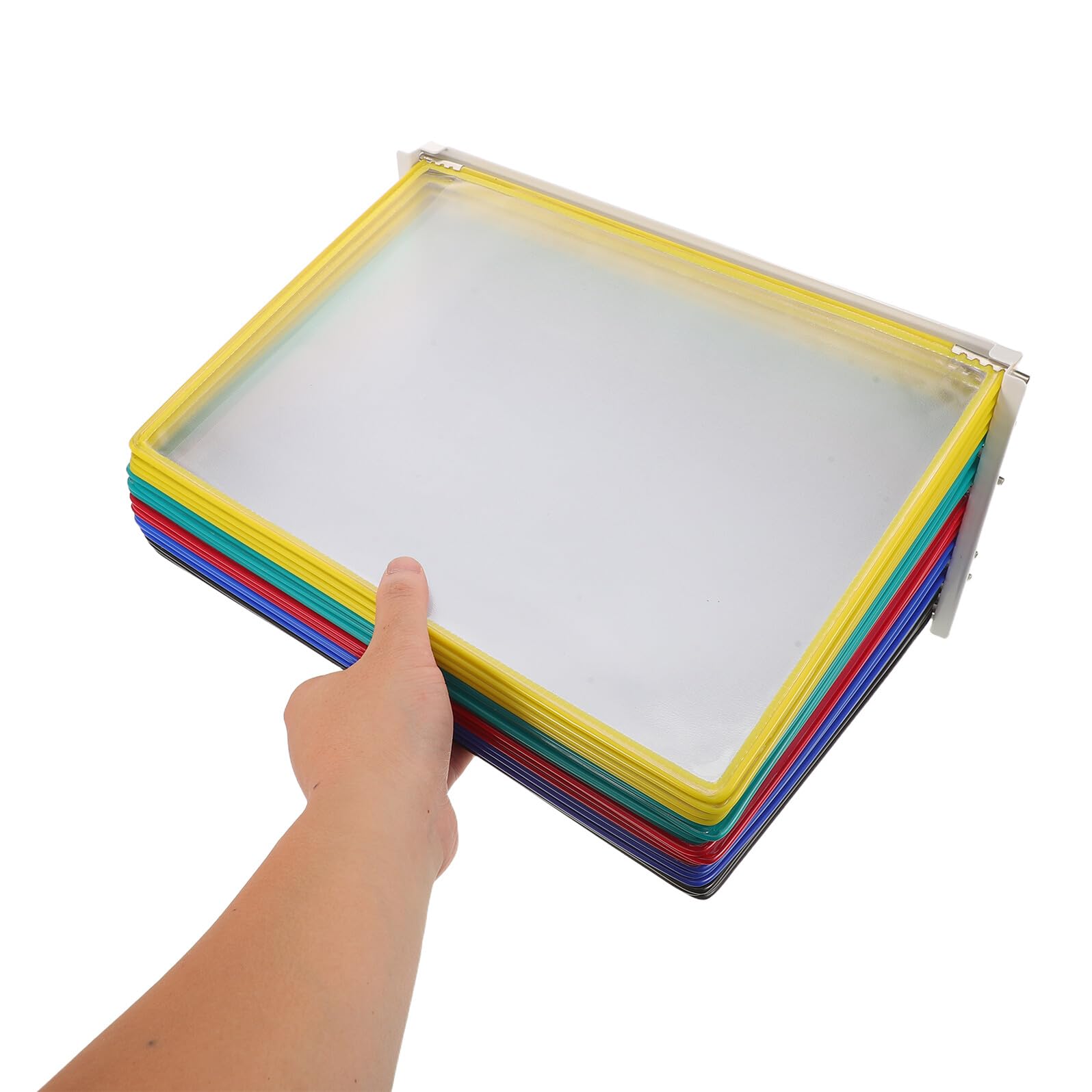 Espositore da Parete Porta Volantini 20 Pagine A4 in Metallo e PVC Trasparente Organizer Portadocumenti da Scrivania per Ufficio Cartella Porta Documenti per Esposizione e