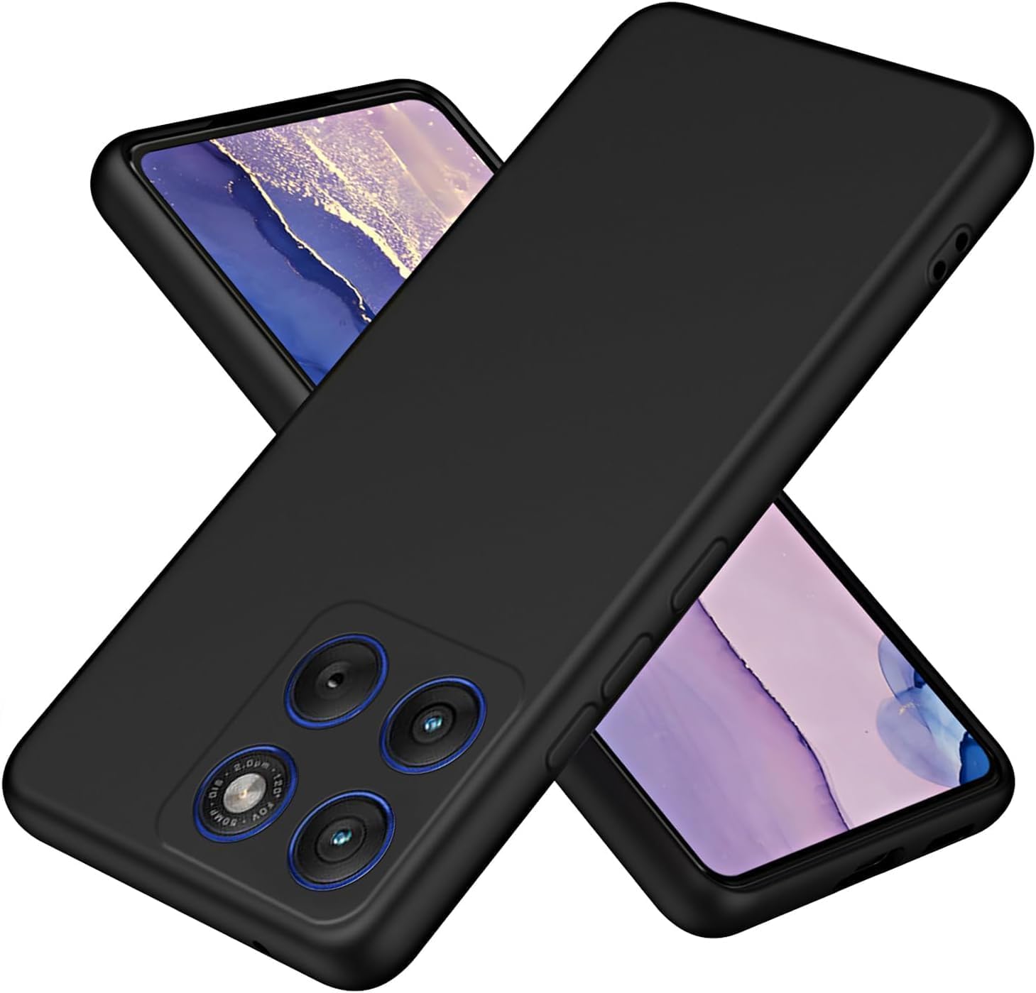 Case for Motorola Moto Edge 70 5G/X70 Air Phone Case TPU Soft Silicone Cover, Shockproof Silicone Phone Case with Microfiber Lining(Black)