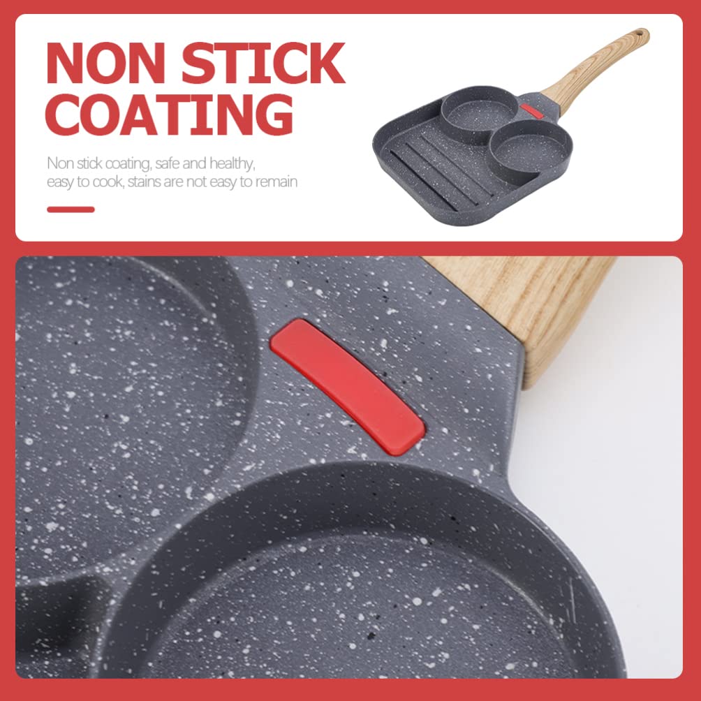 UPKOCH Padella Divisa in Minerali di Silicato Antiaderente 3 Sezioni Design a Scanalature Multiple per Cuocere Uova e Pancake Contemporaneamente per Cucina Domestica e Ristorante