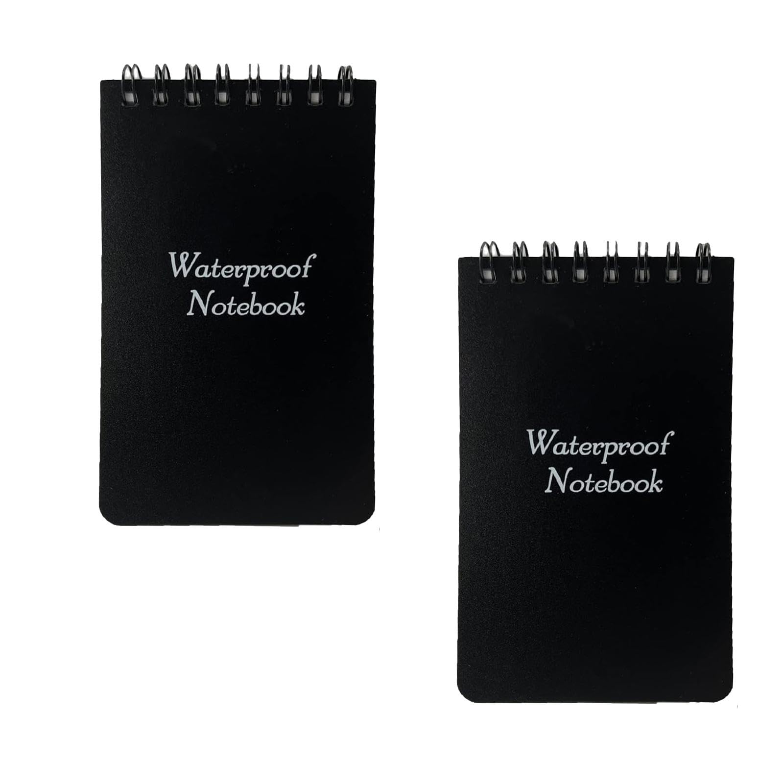 Jiakalamo Two Waterproof Notebooks,Pocket Note Pads,Small and Portable,Can Be Used as Diary,Police Notepad,Personal Memos(Black)