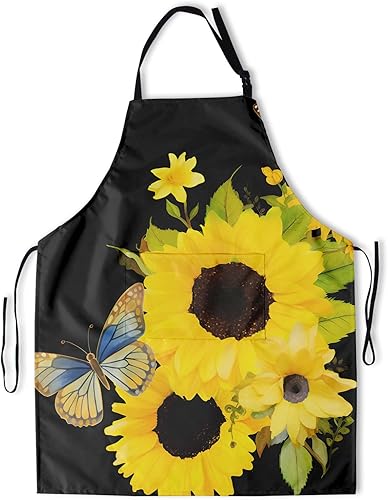 Delantal de pintura de artista con 2 bolsillos, delantales artísticos, regalos para mujeres y hombres, batas de cocina de mariposa