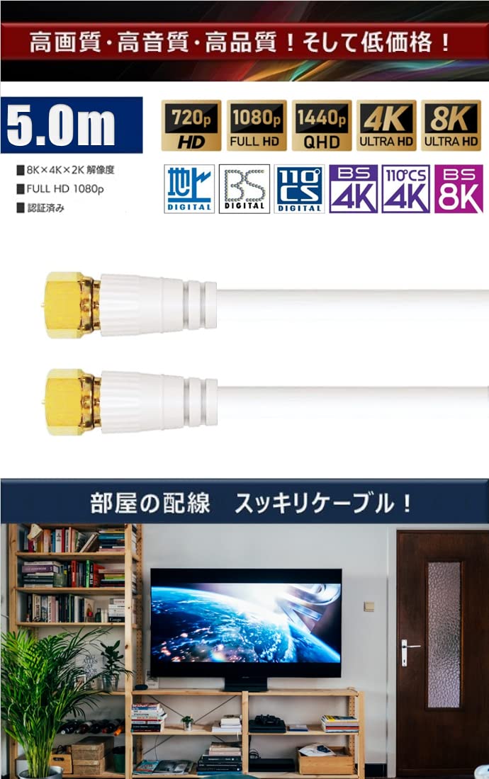 Amazon | Hanwha 4K 8K 地デジ/BS/CS/CATV放送対応 アンテナ