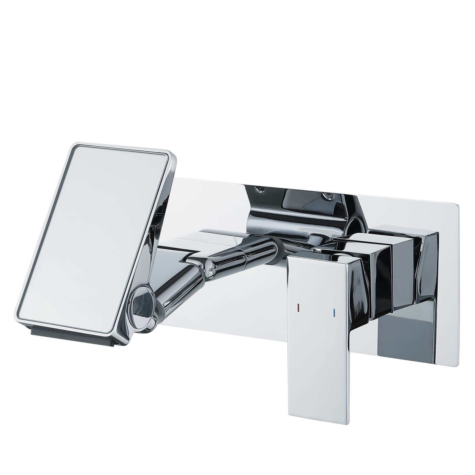 Jruia C Wall Mounted Waterfall Bathroom Faucet, Modern Titanium Kitchen Faucet, Hot And Old Water Supply, Washbasin Faucet,