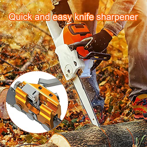 Kit de afilador de cadena universal de manivela portátil, plantilla de afilado fácil y eficiente para todas las sierras de cadena