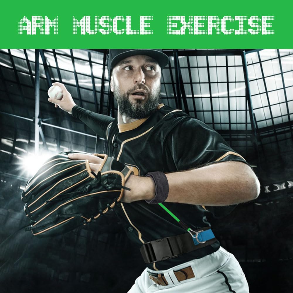 Cinturón de entrenamiento de resistencia para béisbol y sóftbol, equipo de entrenamiento ajustable para mejorar la mecánica y la fuerza del brazo, mejora las habilidades de encuadre y recepción
