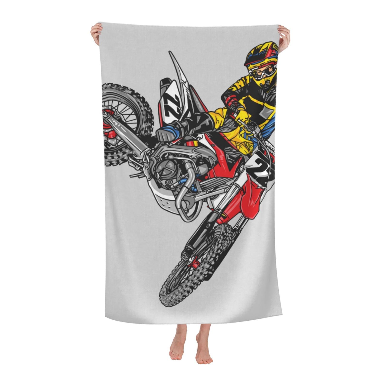 LSRCPD Beach Towel Cool Motocross Dirt Bike Microfiber Beach Towels Blanket Oversized Tropical Big Extra Large XL Pool Towels Quick Dry Sandproof for Women Girls Kids