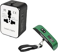 Vista 1 de Travel inspira Combo de báscula digital de equipaje y adaptador de enchufe de viaje, Combo de báscula digital de equipaje y adaptador de enchufe