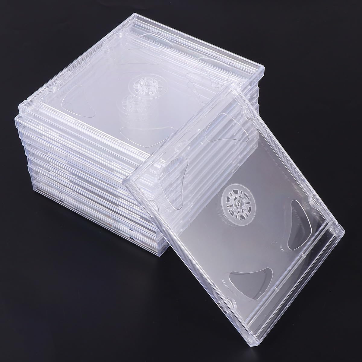 ibasenice Scatole per Stoccaggio CD Doppio Trasparente in Plastica Rigida, Formato Portatile, Confezione da 10 Pezzi per Mixtape e Video Matrimonio
