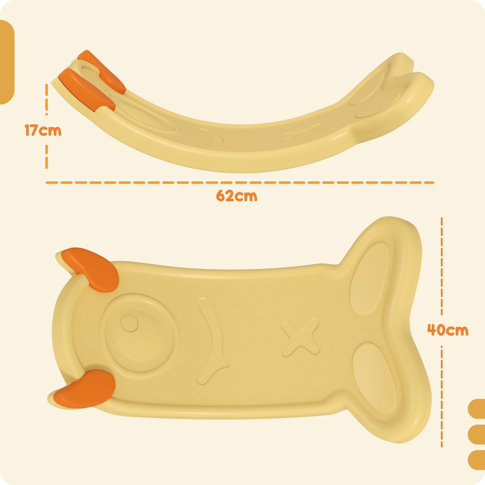 AIYAPLAY Tabla de equilibrio para niños, tabla oscilante para niños, tabla de equilibrio curvada para entrenamiento de equilibrio y juego sensorial