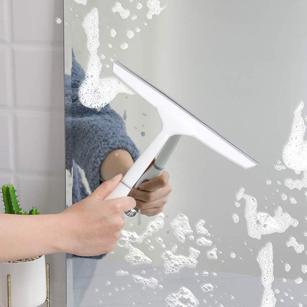 Window Scraper，Rubber Squeegees Glass Wiper Streak Free Handheld Squeegee Cleaner Silicone Blade Hanging Hole
